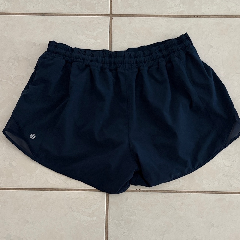 lululemon athletica Navy Athletic Shorts hottie hot size 14 - Picture 7 of 9